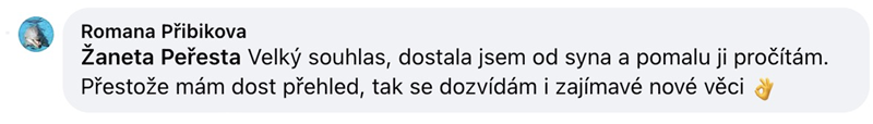 Facebookový komentář čtenářky Kočičí bible