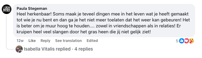 Reactie van Paula