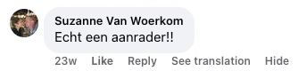 Reactie van Suzanne Van Woerkom